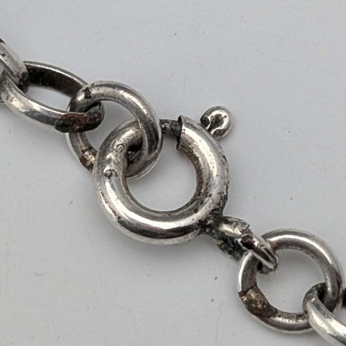 Vintage Sterling Silver Owl Pendant & Sterling Silver Azuki Chain Necklace, Total Weight: 28g (NAJO)